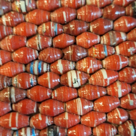 Handcrafted Red Beaded Clutch - Picture 2 of 6